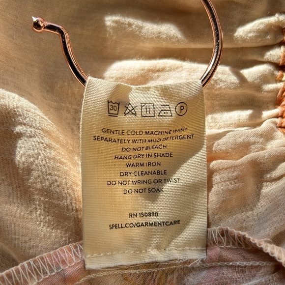 NWT Spell 💯Organic Cotton Utopia Cropped Blouse in Cinnamon size medium - Picture 9 of 11